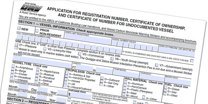 California boat registration application form