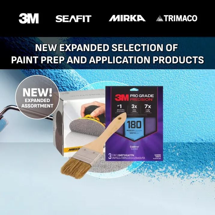 Huge Paint Department Restock to Make Your Projects Easier! NEW! Expanded Assortment: 3M, Seafit, Mirka, Trimaco.