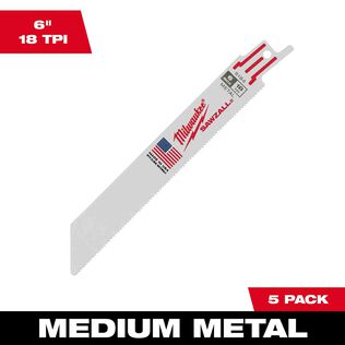 6" 18TPI SAWZALL Blades, 5 Pack