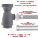 2" Drain, Trap Sink Drain, 1-1/4"-M Thread,  w/Strainer, w/Chain Stopper Ultra-Mirror Finish image number 5
