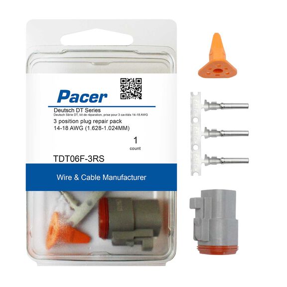 14-18 AWG DT Deutsch Plug Repair Kit, 3 Position image number 0