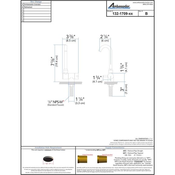 Aidack Folding Faucet, Cold Only, J-Spout, Chrome image number 2