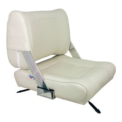 White Flip Back Seat with Slide Mount