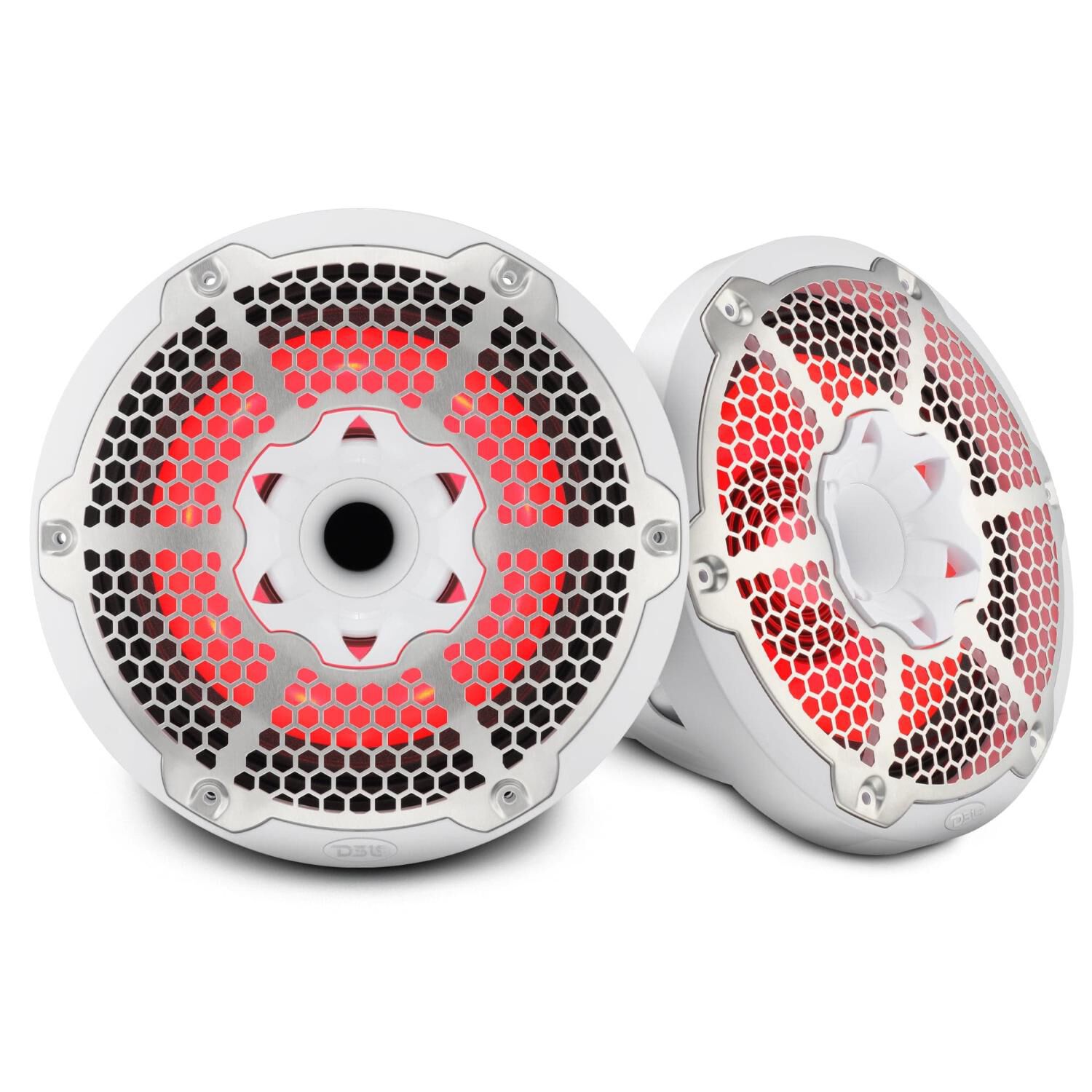 10” Marine 2-Way Hybrid Speaker with RGB LED, Compression Driver and Neodymium Magnet, 450W RMS 4-Ohm, Gloss White