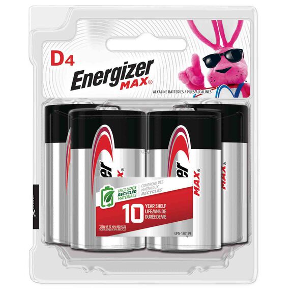 Energizer MAX D Batteries, 4 Pack image number 0