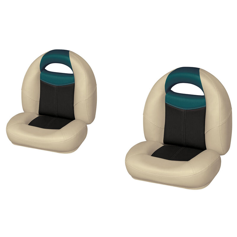Bass Bucket Seat Set, Mushroom/Black/Green West Marine