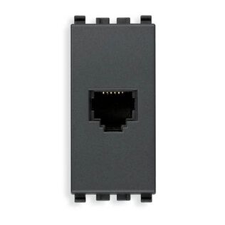 Vimar Eikon RJ12 Phone Jack 6/6 with Screw Terminals, Grey (Will Be Discontinued)