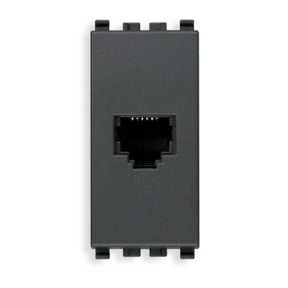 Vimar Eikon RJ12 Phone Jack 6/6 with Screw Terminals, Grey (Will Be Discontinued) image number 0