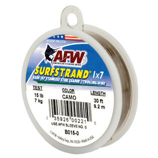 30' Surfstrand Bare Stainless Wire Leader Material, B030-0