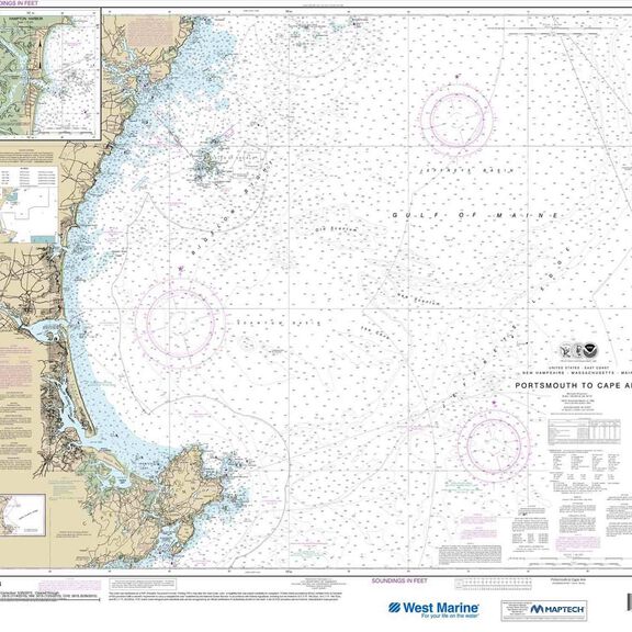 Maptech&reg; Recreational Waterproof Chart - Portsmouth to Cape Ann, Hampton Harbor image number 0