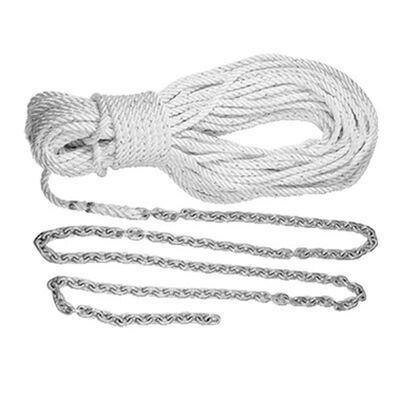 Pre-Spliced Anchor Rode, 15' of 1/4" Chain, 200' of 1/2" Three-Strand Line