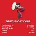 M12&trade; 12 Volt Lithium-Ion Cordless Variable Speed Polisher/Sander XC/Compact Battery Kit image number 3