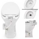 SEAFLO Porcelain RV Toilet Elongated Bowl 19in Residential Height Gravity Foot Pedal Soft Close image number 5