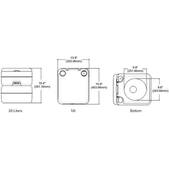 SEAFLO 5.3 Gallon Portable Toilet White image number 3