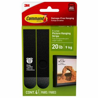 Command&trade; 20 lb Black Picture Hanging Strips, 4-Pack