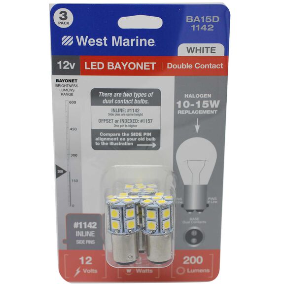 Double Contact Bayonet BA15D-1142 LED Bulbs, 200 Lumens, 3-Pack image number 0