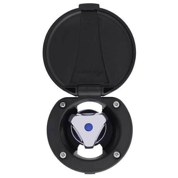 Trinidad Recessed Control Valve Cold Only, Black Cup & Lid, Chrome Trinidad Handle image number 1