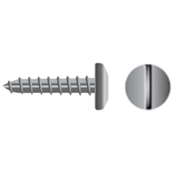 #6 X 1/2" Stainless Steel Slotted Pan-Head Tapping Screws, 100-Pack image number 0