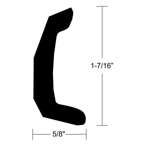 Rigid Rub Rail, 1 7/16" X 5/8" image number 0