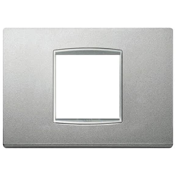 Vimar Eikon 2-Central-Module Classic Cover Plate, Refined Metal, Matt Silver, Next Frame image number 0
