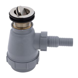 1-1/2" Drain, Flip Trap Sink Drain no Overflow, 3/4" & 1" Hose Barb Brushed Nickel