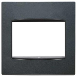 Vimar Eikon 3-Module British Standard Classic Cover Plate, Anodized Aluminium, Matt Anthracite