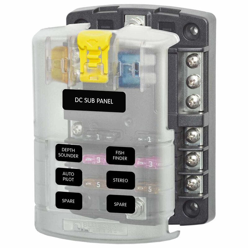 ST Blade Fuse Block, 6 Circuits with Negative Bus and Cover image number 0