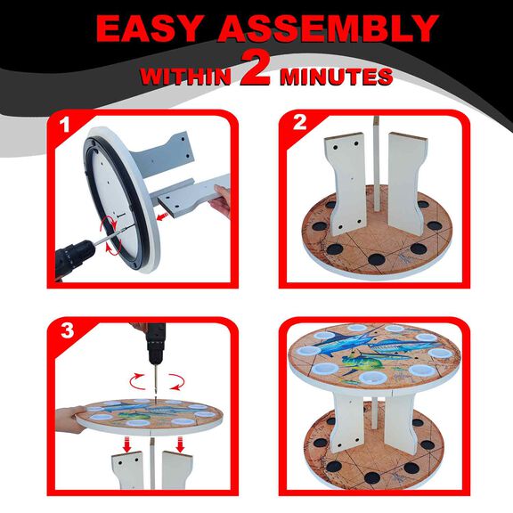 Guy Harvey Ancient Map Spinning 9 Fishing Rod Storage Rack, Vertical Fishing Pole Rod Holder image number 8
