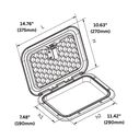 SEAFLO 14.76" x 14.53" White Locking Rectangular Deck Access Hatch image number 2