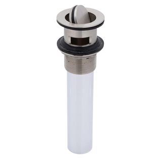 1-1/2" Drain, Flip Drain with Overflow, Straight, 1-1/4" Sweat Brushed Nickel