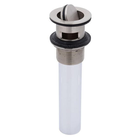 1-1/2" Drain, Flip Drain with Overflow, Straight, 1-1/4" Sweat Brushed Nickel image number 0