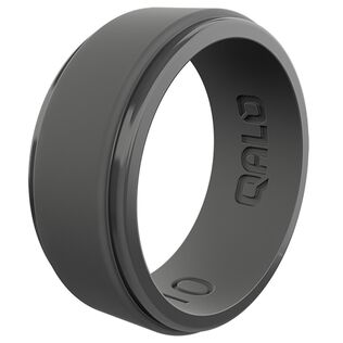 Men's Step Edge Polished Silicone Ring, Size 09