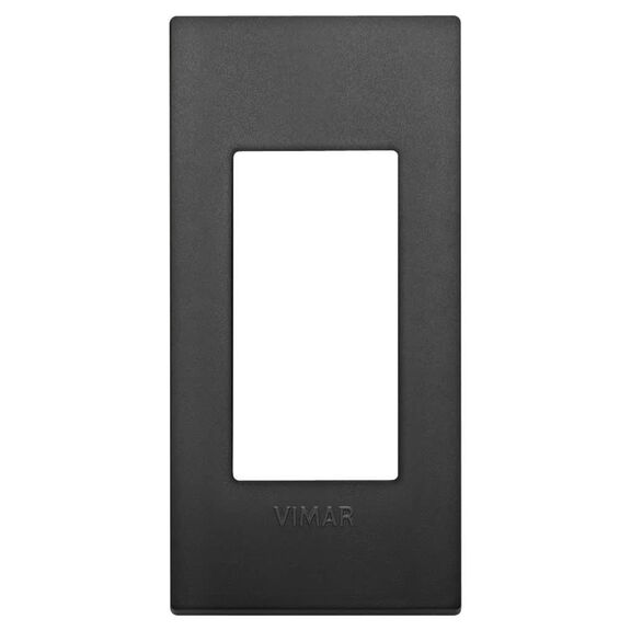 Vimar Arke 1-Module Classic Cover Plate for Panel Mounting, Technopolymer, Black image number 0