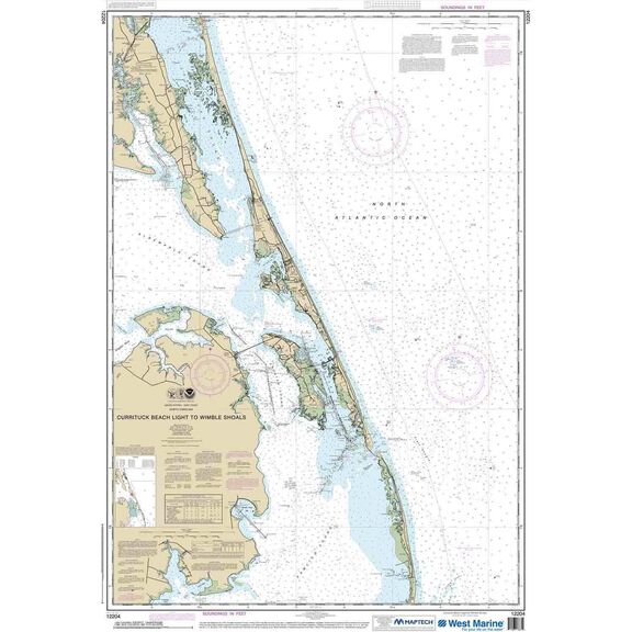 Maptech&reg; NOAA Recreational Waterproof Chart-Currituck Beach Light to Wimble Shoals, 12204 image number 0