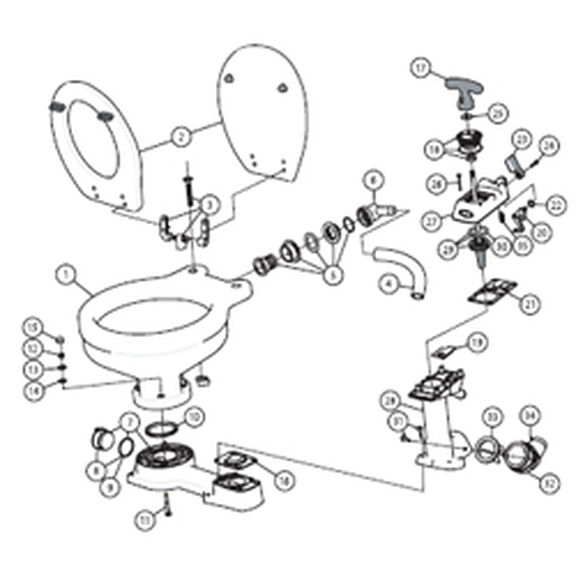 West Marine and Jabsco Service Kits and Parts for Manual Toilets image number 0