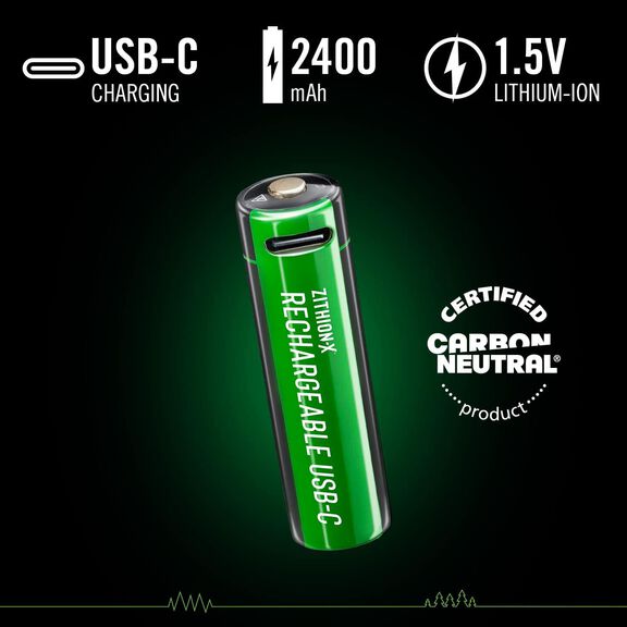Coast ZX AA USB-C Rechargeable Batteries, 4-Pack image number 1
