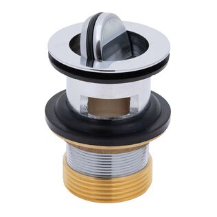 1-1/2" Drain, Flip Drain with Overflow, Straight, 1-1/4"-M Thread Adapter Chrome