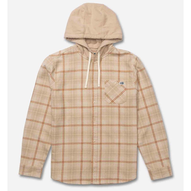 Salty Crew Men's Whitewash Hooded Flannel, in Birch, Size 2XL | by West Marine