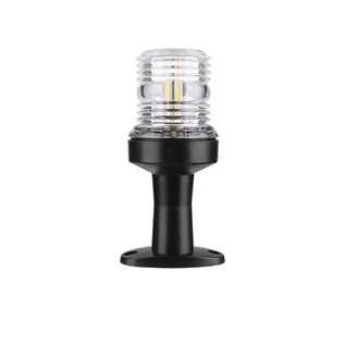 SEAFLO 03 Series All-Around LED Pole Navigation Light, 4-?" Height, 3 NM, 12/24V, 2.5W, Fixed Mount, 316 Stainless Steel, Black