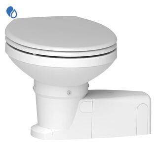 Maxlite + S Electric Marine Macerating Plastic Toilet with Solenoid Valve, 12 Volt