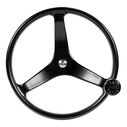 13 1/2" Black Cast Stainless Steel Steering Wheel image number 0