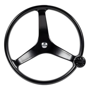 13 1/2" Black Cast Stainless Steel Steering Wheel