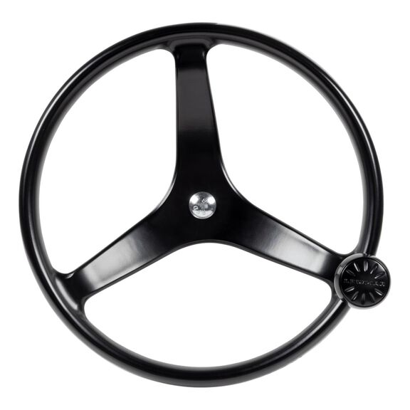 13 1/2" Black Cast Stainless Steel Steering Wheel image number 0