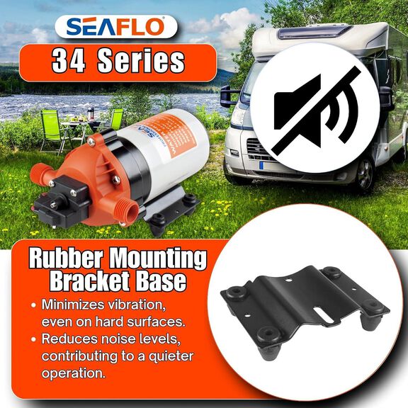SEAFLO 34 Series 12V Water Pressure Diaphragm Pump, 1.6 GPM, 100 PSI image number 6