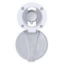 Aidack Recessed Control Valve Hot/Cold Mixer, Arctic White Cup with Stainless Steel Lid, Chrome Aidack Handle image number 0