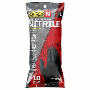 5 Mil Black Nitrile Disposable Gloves, Large, 10-Pack