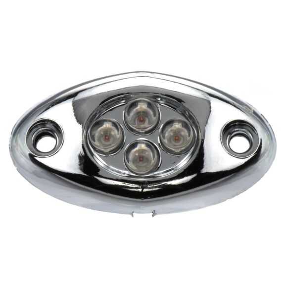 4 LED Courtesy Light, Surface Mount with Chrome Case, Amber LED image number 1