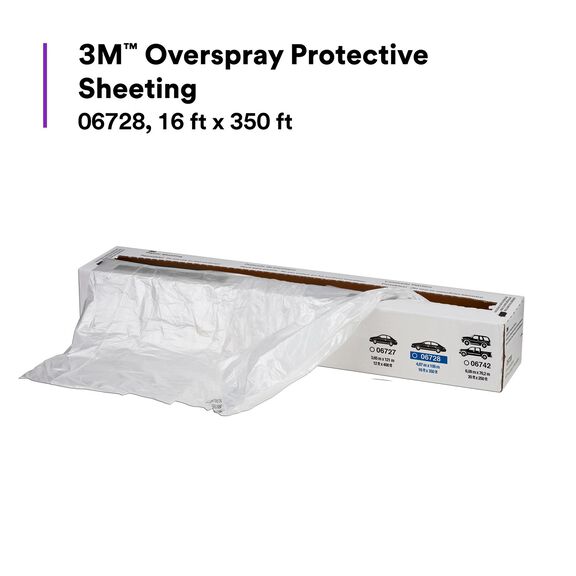 3M&trade; Premium Plastic Sheeting with 233+ Masking Tape (36 mm), 16' x 400' image number 3