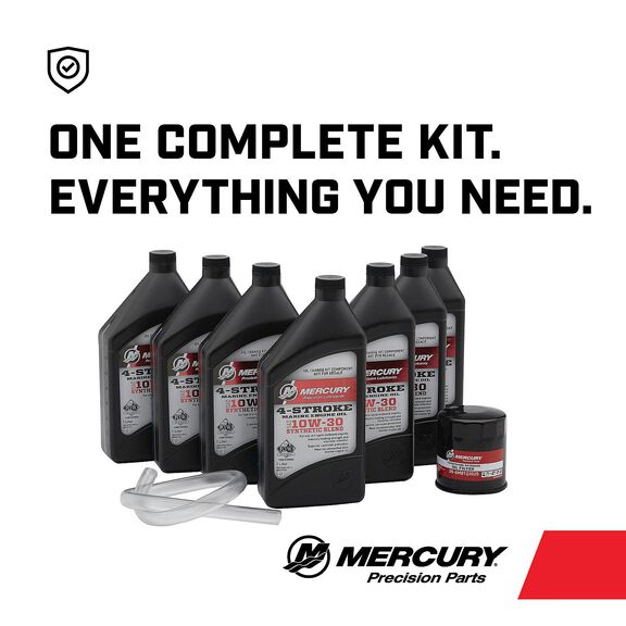 Mercury 8M0187621 SAE 10W-30 4-Stroke Outboard Oil Change Kit for Mercury V6 and V8 175-300hp Outboards image number 1