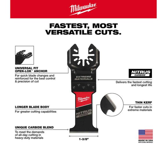 NITRUS CARBIDE&trade; Extreme Metal Universal Fit OPEN-LOK&trade; Multi-Tool Blade, 3 Pack image number 1